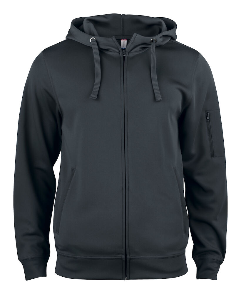 Basic Active Hoody Full Zip - 99 schwarz - Front