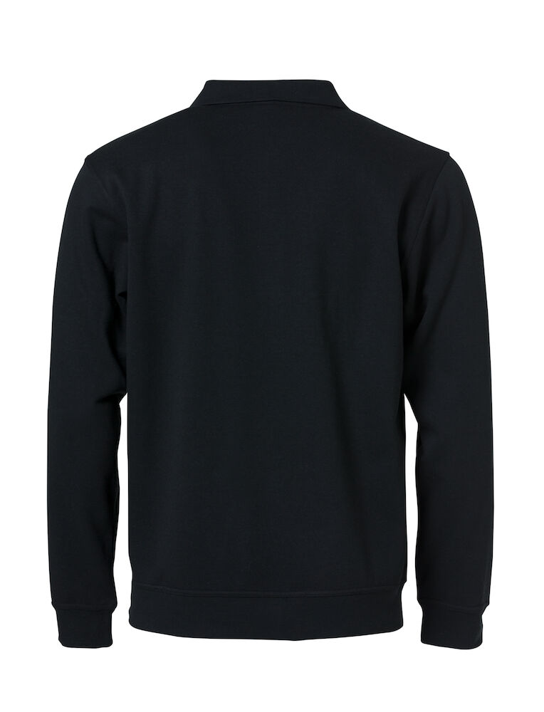 Basic Polo Sweater - 99 schwarz - Model back