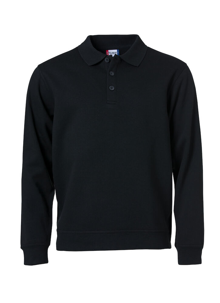 Basic Polo Sweater - 99 schwarz - Front