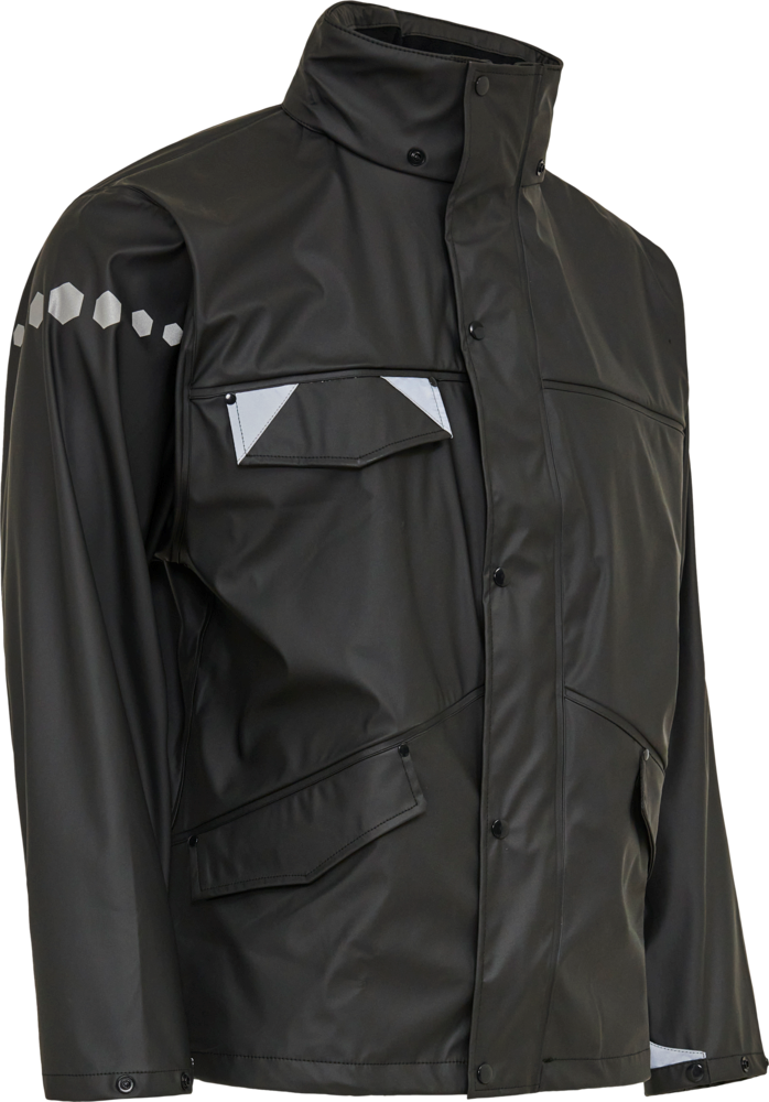 Dry Zone D-LUX Jacke fleecefutter am Kragen - 010 schwarz - Front
