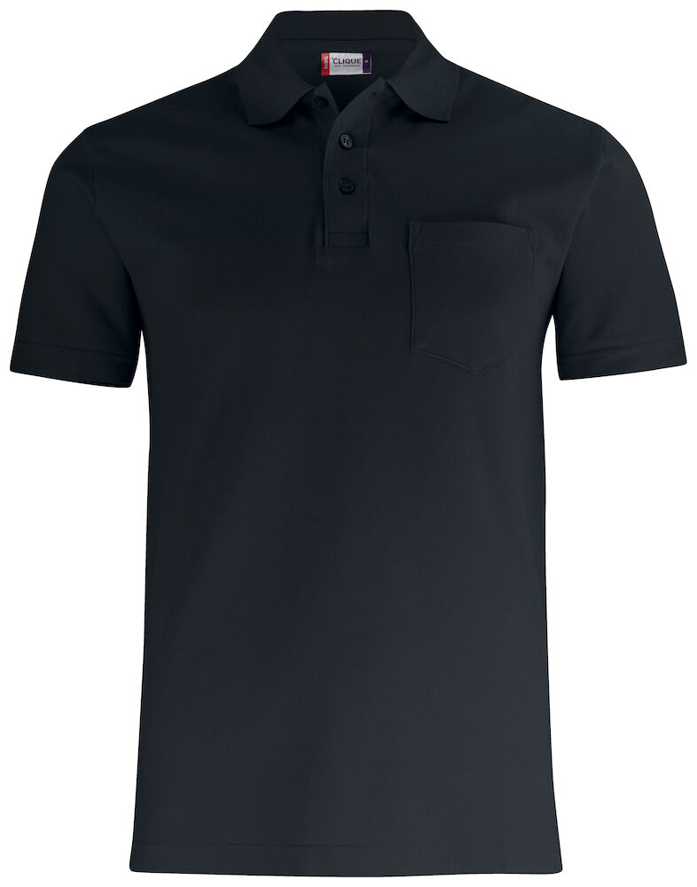 Basic Polo Pocket - 99 schwarz - Front