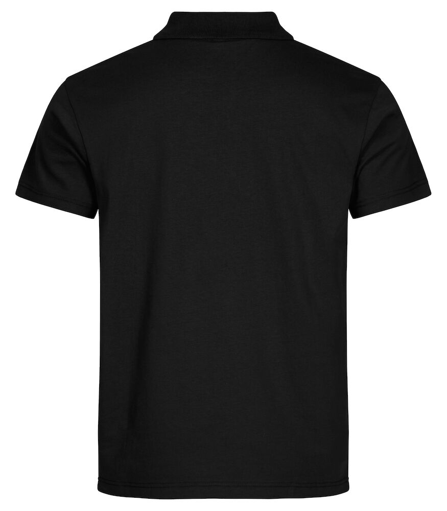 Single Jersey Polo - 99 schwarz - Model back