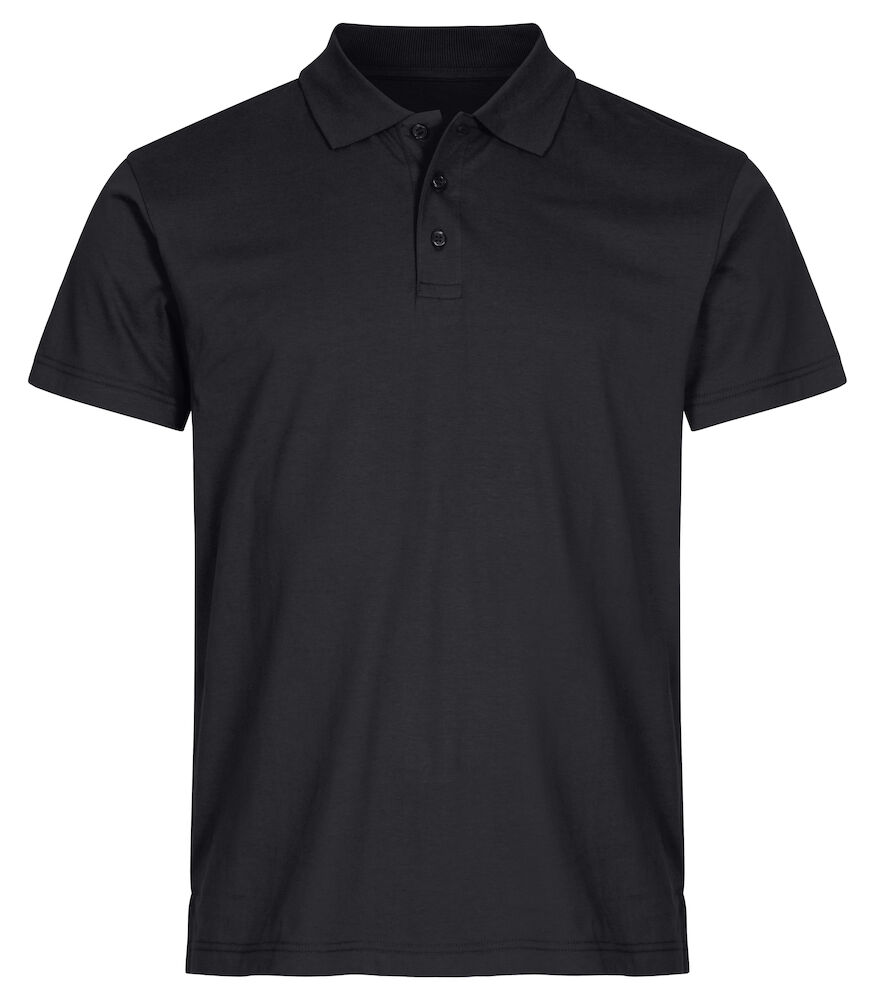 Single Jersey Polo - 99 schwarz - Front