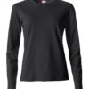 Basic-T L/S Women - 99 schwarz - Front