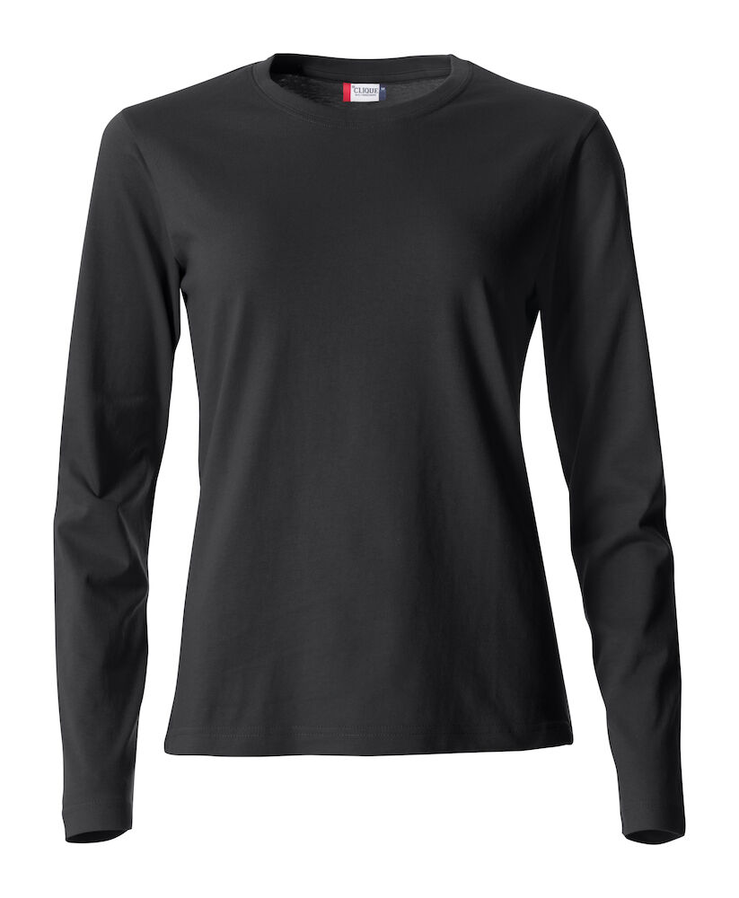 Basic-T L/S Women - 99 schwarz - Front