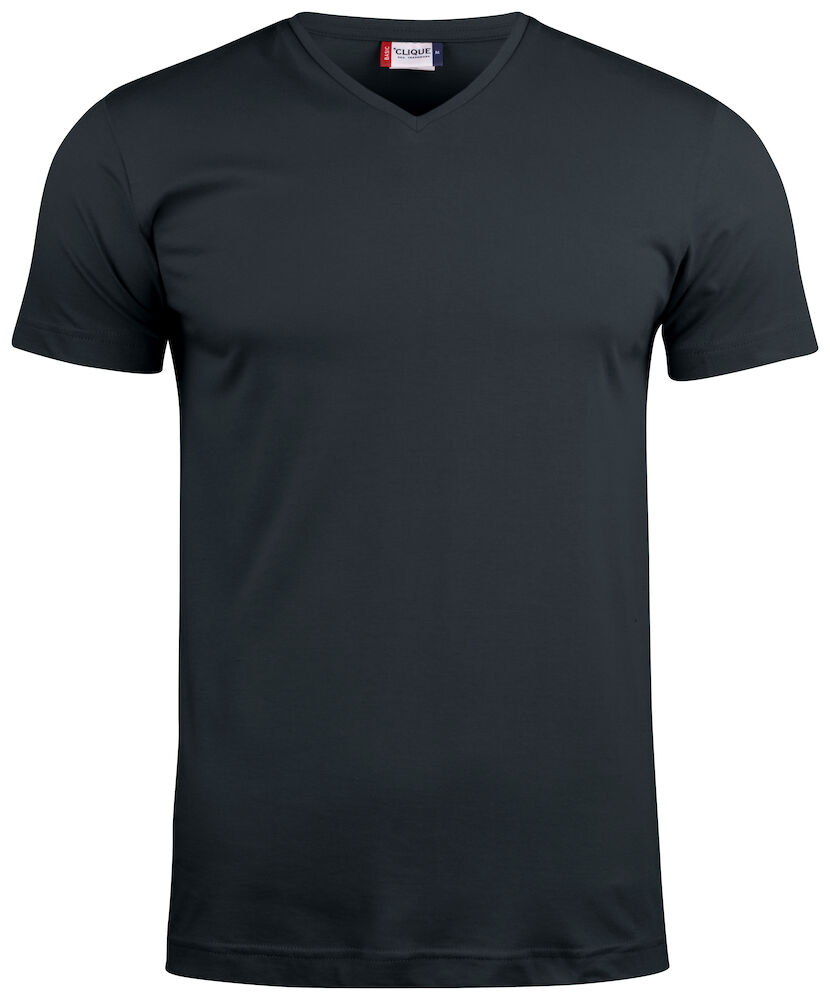 Basic-T V-neck - 99 schwarz - Front
