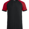 Raglan-T - 9935 schwarz/rot - Front