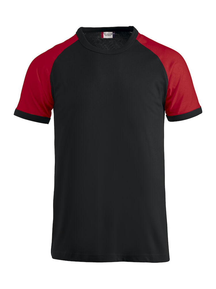 Raglan-T - 9935 schwarz/rot - Front