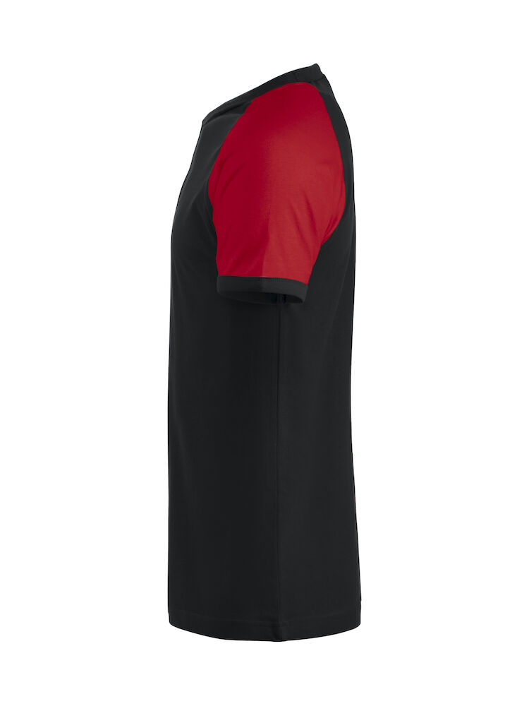 Raglan-T - 9935 schwarz/rot - Back