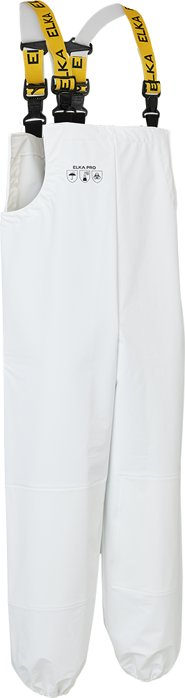 ELKA PRO Latzhose m/ Knieverstarkung - 002 weiss - Front