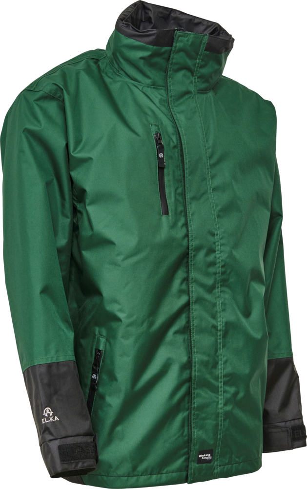 Working Xtreme Regenjacke mit 2-wege Reißverschluss - 052 grün/schwarz - Front