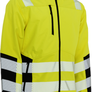 Visible Xtreme Recycelt Softshelljacke - 042 warngelb/schwarz - Front