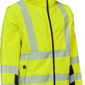 Visible Xtreme Softshelljacke mit Abnehmbare Ärmel - 042 warngelb/schwarz - Front