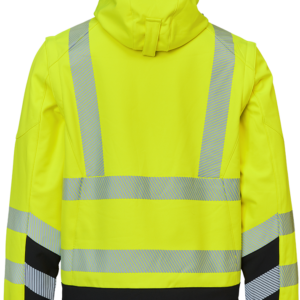 Visible Xtreme Softshelljacke mit Abnehmbare Ärmel - 042 warngelb/schwarz - Back