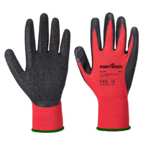 Portwest Flex Grip Latex-Handschuhe - rot/schwarz - Front