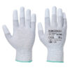 Portwest Antistatischer PU-Fingerspitzen Handschuh - grau - Front