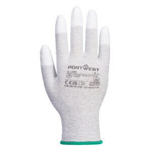 Portwest Antistatischer PU-Fingerspitzen Handschuh - grau - Back