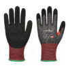 Portwest Nitrilschaum-Schnittschutzhandschuh - schwarz - Front