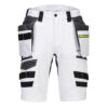 Portwest Shorts mit abnehmbaren Holstertaschen - weiss - Front