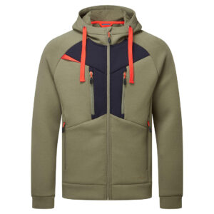 Portwest Hoodie mit Reissverschluss - moosgrün - Front