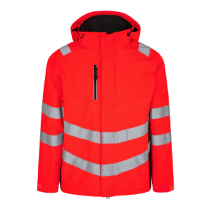 F. Engel Safety Shellparka - Orange - 4720 rot/schwarz - Front