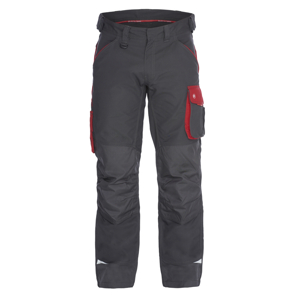 F. Engel Galaxy Arbeitshose mit Schenkeltaschen - 79757 anthrazitgrau/tomatenrot - Front