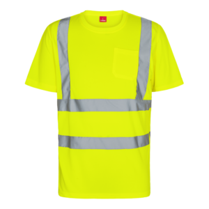 F. Engel Safety Warn-T-Shirt mit Brusttasche - 38 gelb - Front