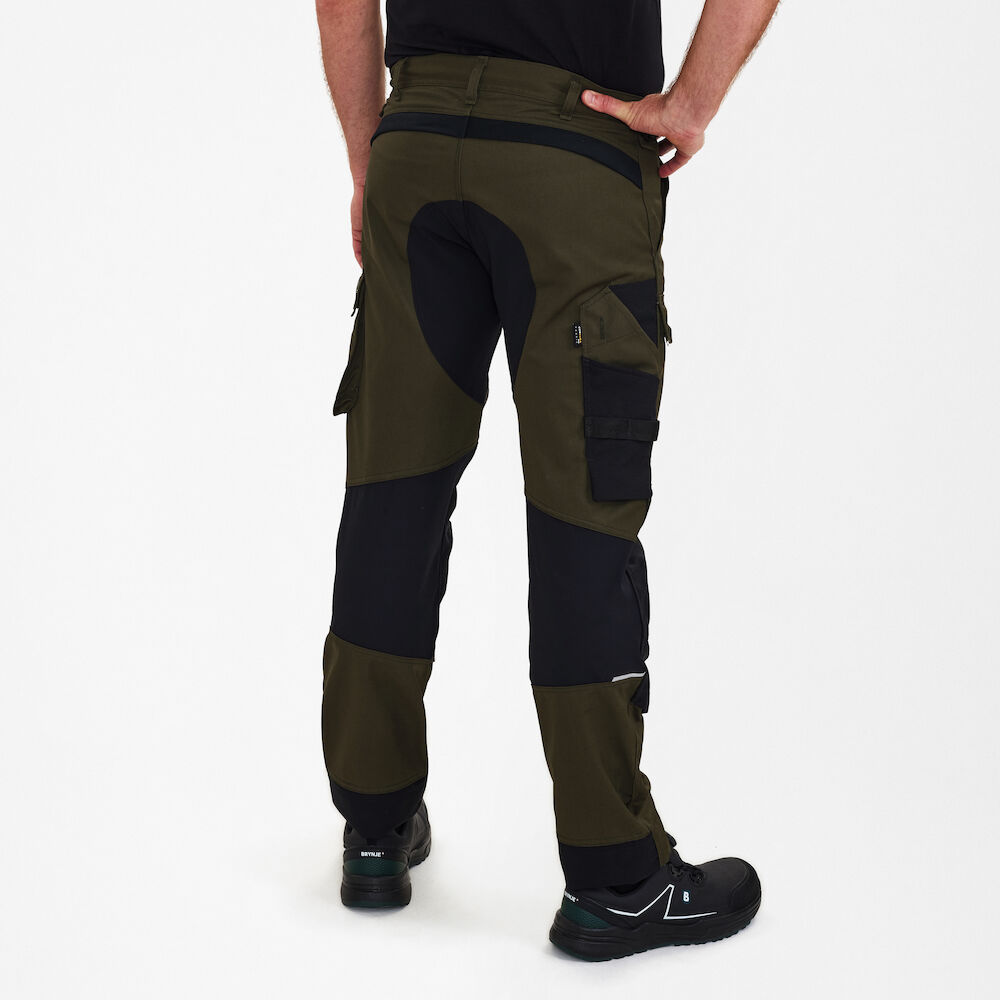 F. Engel Stretch-Handwerkerhose - 5320 waldgrün/schwarz - Model back