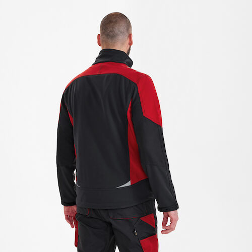 Galaxy Softshelljacke - 79757 anthrazitgrau/tomatenrot - Model back
