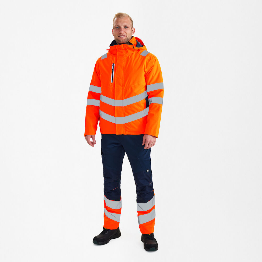 F. Engel Safety Warn-Winterjacke Orange - 10165 orange/blauink - FE_M_F_1946-930-10165