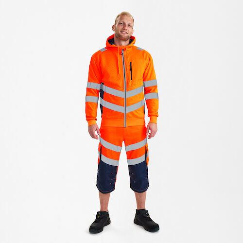 Safety Sweatcardigan - 10165 orange/blauink - Model