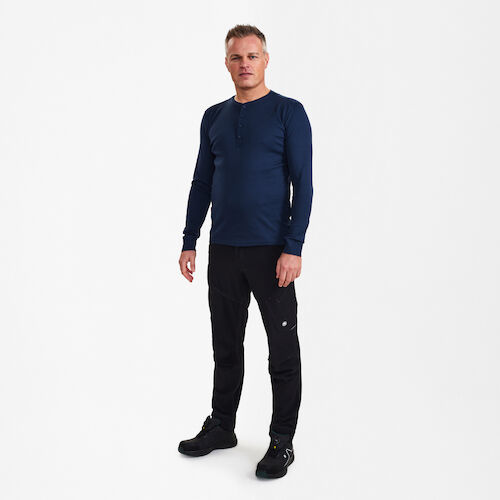 F. Engel Extend Grandad Langarm T-Shirt - 165 blueink - Model