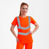 F. Engel Safety Damen Warn-T-Shirt - 10 orange - Model front