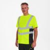 F. Engel Safety Warnschutz T-Shirt - 3820 gelb/schwarz - Model front