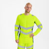 F. Engel Safety Langarm Warnschutz-Shirt - 381 gelb/grün - Model front