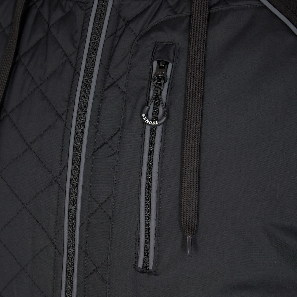 F. Engel X-treme Softshelljacke mit Kapuze - 20 schwarz - Model front