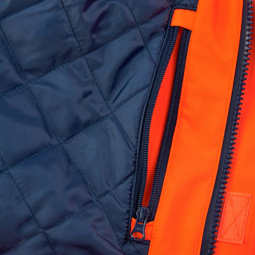 F. Engel Safety Warn-Winterjacke Orange - 10165 orange/blauink - Model front