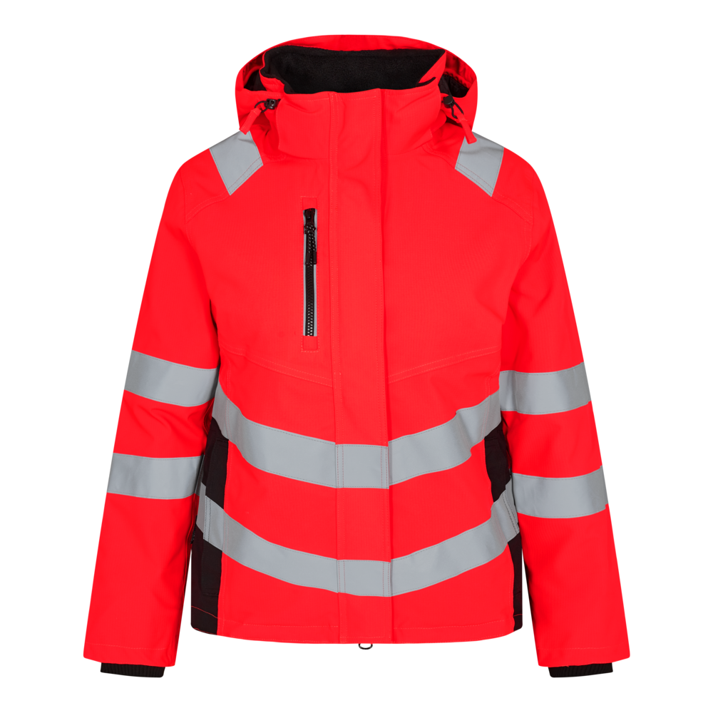 F. Engel Safety Damen Warn-Winterjacke - 4720 rot/schwarz - Front
