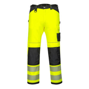 Portwest Warnschutz-Stretch Arbeitsbundhose - gelb/schwarz - Front