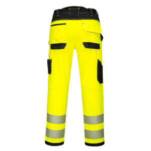 Portwest Warnschutz-Stretch Arbeitsbundhose - gelb/schwarz - Back