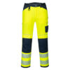 Portwest Hi-Vis Warnschutz-Arbeitsbundhose - gelb/marine - Front