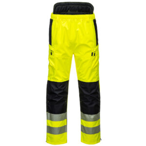 Portwest Warnschutz Regenbundhose Extreme - gelb/schwarz - Front