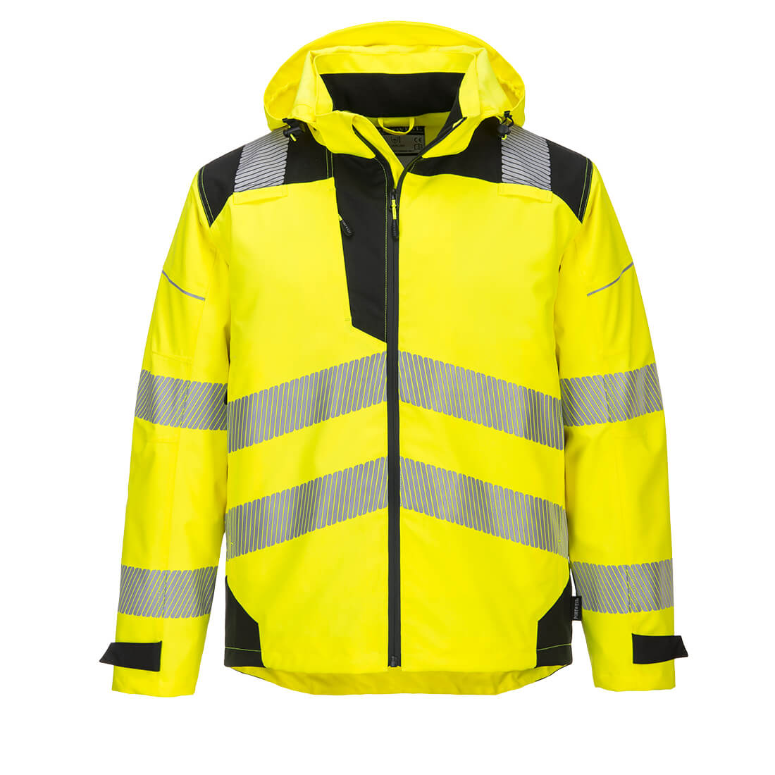 Portwest Warnschutz Regenjacke Extreme - gelb/schwarz - Front