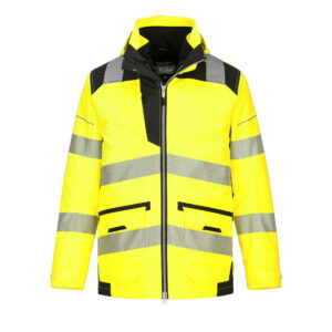 Portwest Warnschutz 5-in-1 Arbeitsjacke - gelb/schwarz - Front