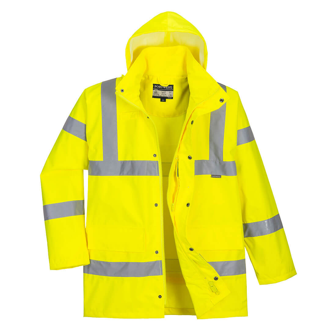 Portwest Warnschutz Regen-Verkehrsjacke - gelb - Front