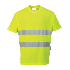 Portwest Warnschutz T-Shirt Baumwoll (kurz) - gelb - Front