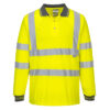Portwest Langarm Warnschutz Poloshirt - gelb - Front