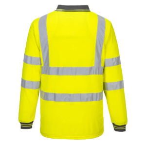Portwest Langarm Warnschutz Poloshirt - gelb - Back