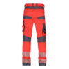 Dassy Aruba Stretch-Warnschutzbundhose Stmm - color_back-aruba-fluorood-cementgrijs