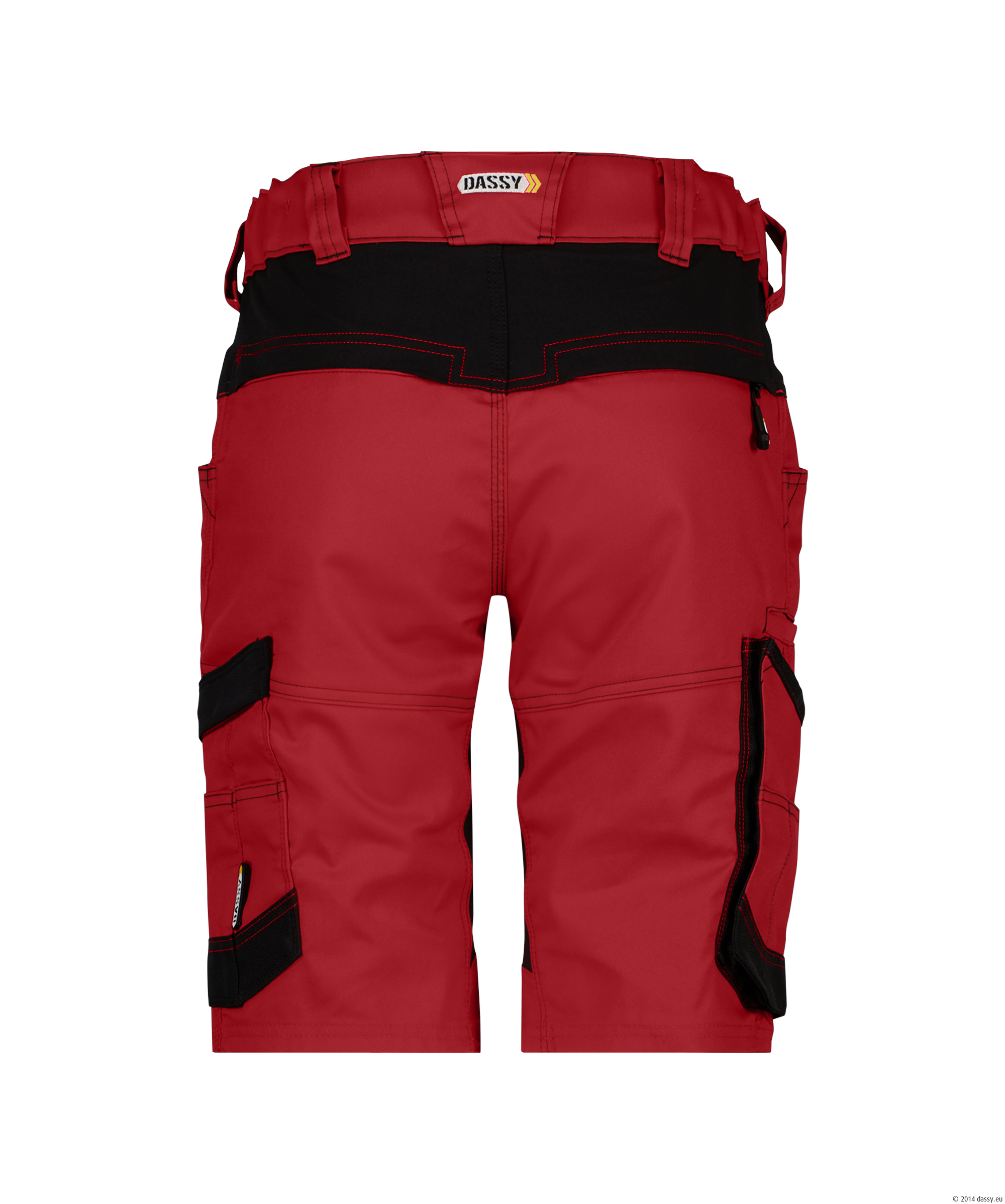 Dassy Axis Damen Stretch-Arbeitsshorts Stmm - color_back-axisw-rood-0683-zwart